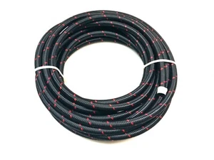 rosso 1 MT An6 8 mm tubo treccia nero olio benzina gomma acciaio e maglia nylon - Imagen 1 de 1