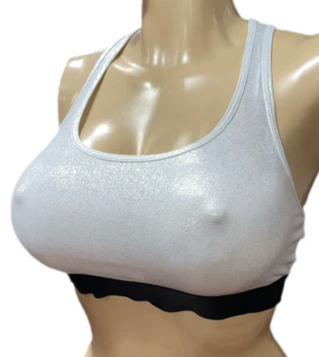 Sujetador Victoria Secret The Player sin forro Victoria Sport espalda deportiva grande plateado Foto 1 de 3