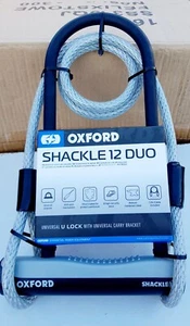 D Lock Oxford Shackle 12 Duo 1.2m Cable Bike U Lock Motorbike Lock 🚲 Cycle Lock - Picture 1 of 12