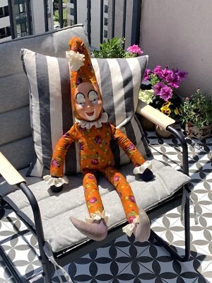 Peluche vintage clown grand 33 en face caoutchouc - Photo 1/4