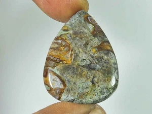 38Cts. Natural Rock Calcite Pear Crystal Cabochon Loose Gemstone 26X36X05 MM S03 - Bild 1 von 9