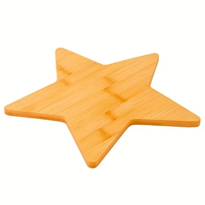Bambus Servierbrett Sternform 36 cm | Käseplatte Holz Weihnachten - Bild 1 von 4