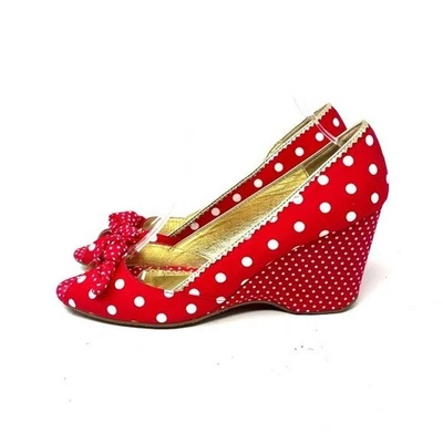 Cuñas de lunares Sam Edelman rojo blanco dorado para mujer talla 9,5 Foto 1 de 4