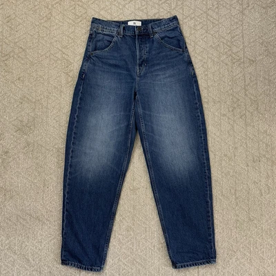 Pantalones de mezclilla Banana Republic tiro alto con lazo rígido para mujer 27 barriles lavado medio Foto 1 de 4