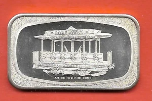 CLEVELAND CABLE CAR (MAD 1) .999 SILVER ART BAR - Picture 1 of 2