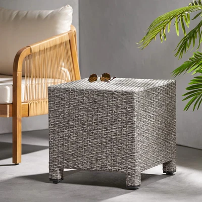 Puerta Outdoor Wicker Accent Side Table by Christopher - Image 1 of 4