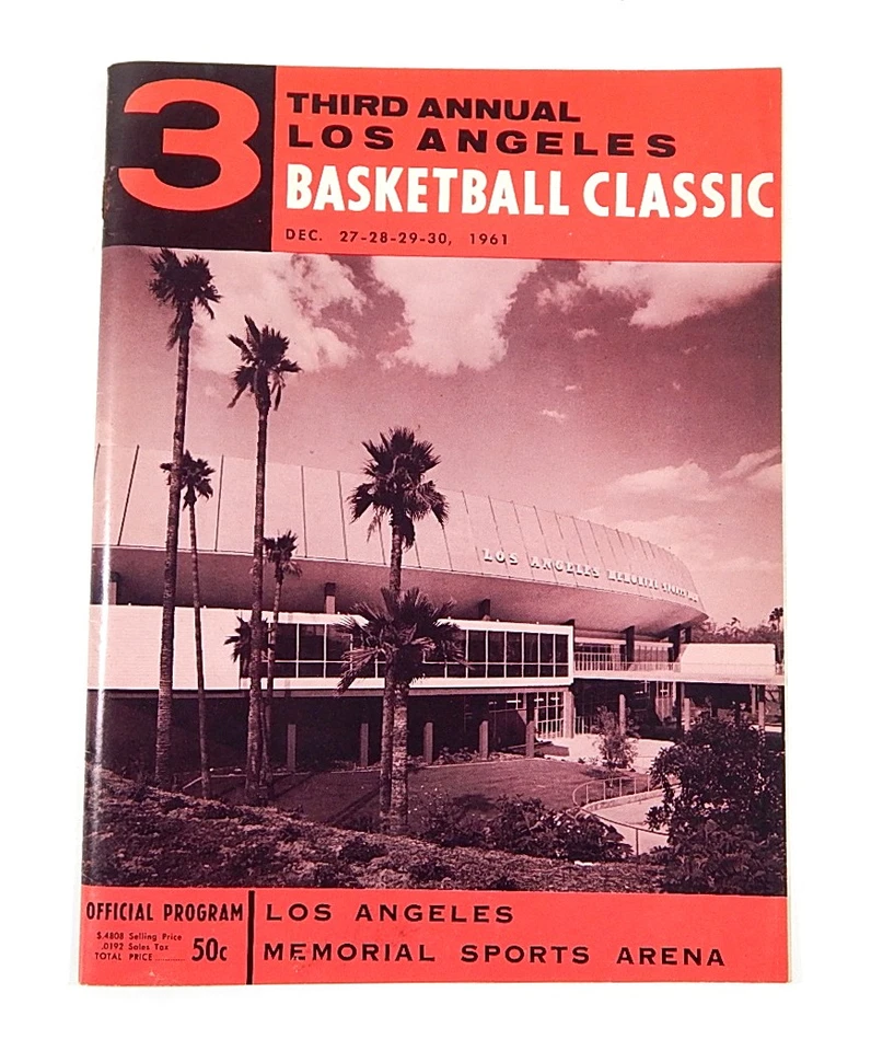 1961 Third Annual Los Angeles Classic Vintage College Basketball Program - Image 1 of 4