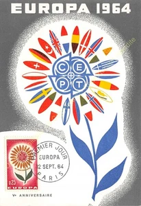 Maximum Card FDC France EUROPA 1964 PARIS - Picture 1 of 2
