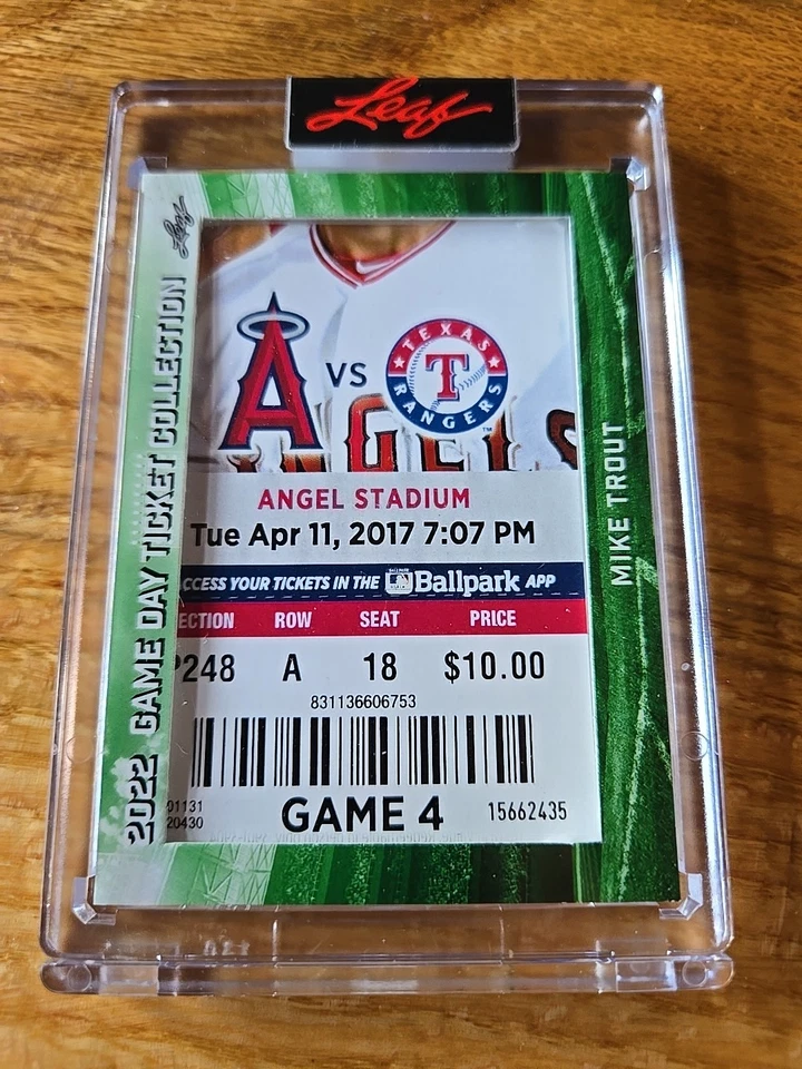2022 Leaf Game Day Ticket Collection - Mike Trout #TC-69 (MEM) - Image 1 of 2