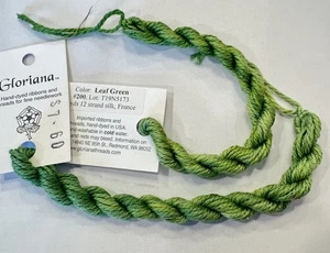 Gloriana 12 Strand Silk Floss For Needlework-2 Skeins/6 Yds Ea-color LEAF GREEN - Picture 1 of 2
