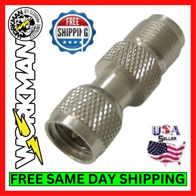Workman 40-2912 TNC Female - Mini UHF Male Adapter Connector Coax Cable CB Radio - Image 1 of 4