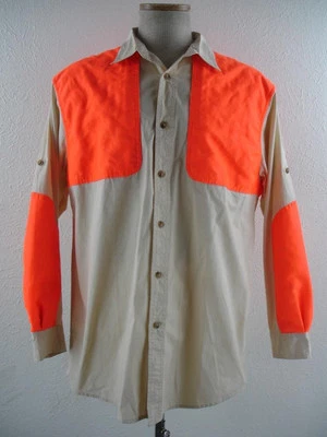 Men's M Orvis PRO LT Upland Hunting Shooting Shirt Blaze Orange Sand Long Sleeve - Image 1 of 4