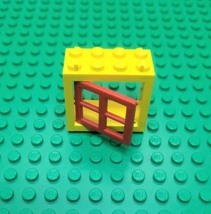 Lego parts 4132 YELLOW Window Frame with 4133 RED Window Pane - Picture 1 of 4