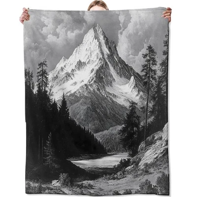 Mountain Blankets for Adult Kids Flannel Mountain Throw Blanket Birthday Gift... - Image 1 of 4