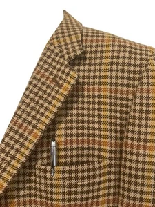 Gieves & Hawkes Blazer 44R Tweed Braun Houndst Windowpane Wolle Savile Row 54UK - Bild 1 von 15