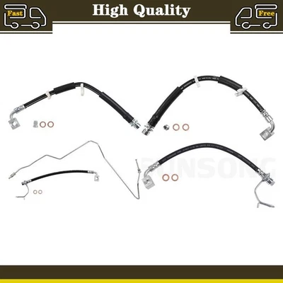 4 Front Rear Brake Hose Brake Line Fits Jeep Liberty 3.7L - Image 1 of 4