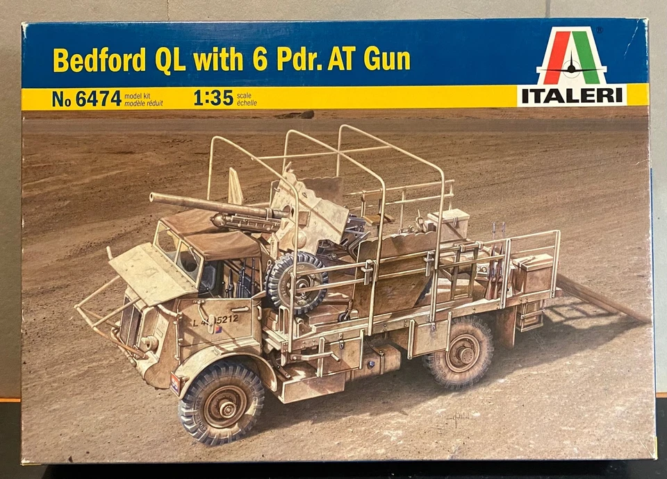 ITALERI 1/35 - Ref: 6474 - U.K. BEDFORD QL with 6 Pdr. AT GUN - Immagine 1 di 4