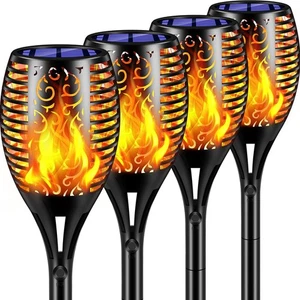 Solar Lights Outdoor 99 LED Higher & Larger Flickering Flame Solar Torch Ligh... - Picture 1 of 8