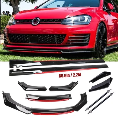 Front Bumper Lip Spoiler Splitter Glossy Black For VW Golf MK5 MK6 MK7 MK7.5 GTI Foto 1 de 4