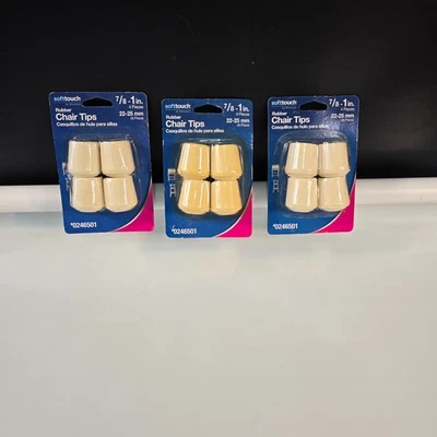 "Puntas de silla de goma Waxman Soft Touch 7/8"- 1"" 3 paquetes en total 12" Foto 1 de 4