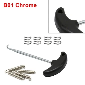 Auspuffrohr Schalldämpfer Befestigungsfedern Haken Set Link Edelstahl B01 Chrome - Picture 1 of 6