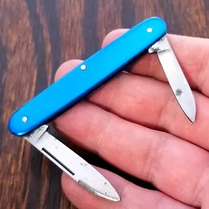 Vintage Ulster Pen Long Pull Blue Slipjoint Pocket Knife Made in Usa - Picture 1 of 5