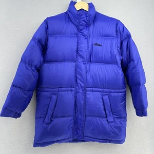 LL Bean Goose Down Puffer Jacket Blue/Purple Women’s M Cursive Logo Quilted Y2K - Bild 1 von 9