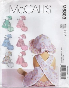 McCalls Vestito Bambino Motivo Cucito 6303 con Schiena Incrociata, Cappello Pantaloni S - XL Nuovo - Foto 1 di 11