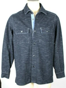 Rainforest Mens Knit Collared Snap Pocket Heathered Gray Shirt Jacket Sz Large - Picture 1 of 4