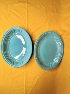 2 Homer Laughlin Vintage Fiesta Ware 11 1/2" Turquoise Serving Platters - Picture 1 of 5