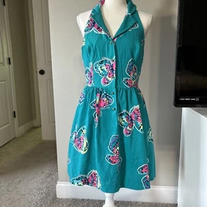 Lily Pulitzer 1/2 Button Down Collard Floral Dress With Pockets Sz 6,RARE!!! - Picture 1 of 20