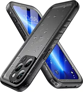 Funda de teléfono negra impermeable para iPhone 13 Pro 6,1" cuerpo completo cubierta resistente - Imagen 1 de 9