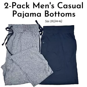 2-Pack Men's Elastic Waist Casual Sweat & Short Pajama Bottoms Size 2XL 44-46 - Picture 1 of 5
