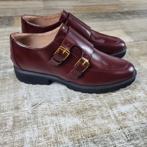Cole Haan Greenwich Monk Strap Oxford Womens Loafers Sz 8.5 B Bloodstone Shoes - Picture 1 of 13