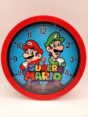 2022 Nintendo Super Mario Bros Mario & Luigi 10" Wall Clock Works! - Image 1 of 4