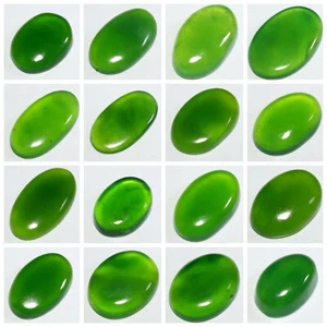 NATURAL TRANSLUCENT GREEN SERPENTINE JADE OVAL CABOCHON GEMSTONE AN- - Picture 1 of 21