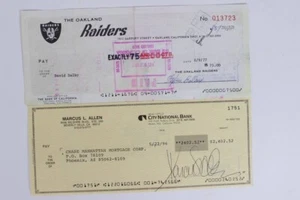 Marcus Allen Signed Check w/David Dalby Signed Check Raiders – COA JSA - Picture 1 of 7