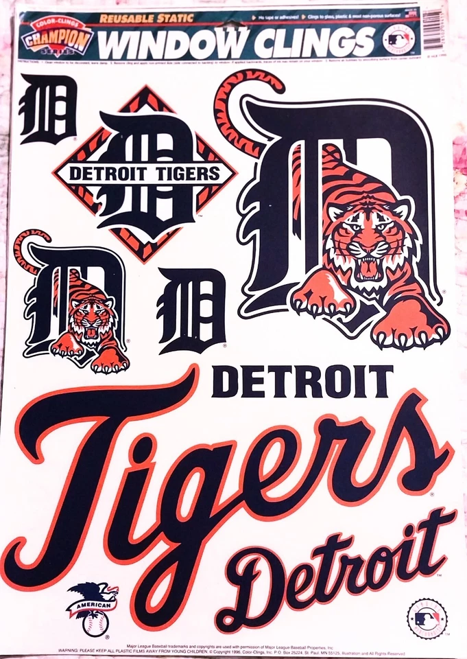 Detroit Tigers. Window Clings. Vtg. MLB  1996 Champion Series. 11.75" x 17" - Image 1 of 1