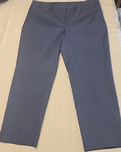 Loft Pant The Curvy Riviera Womens 14 Blue Cropped Slit Ankle Hem Pockets NEW - Picture 1 of 12