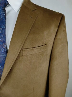 Chaps Ralph Lauren Mens 44L Faux Suede Leather Blazer Jacket Sport Coat Brown - Image 1 of 4
