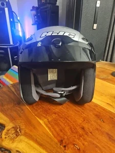 HJC Half Face Motorcycle Helmet Silver Size Small - Bild 1 von 8