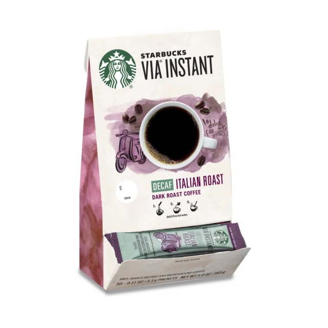 Starbucks Via Instant Italian Roast DECAF Coffee 12 packets (011008132)