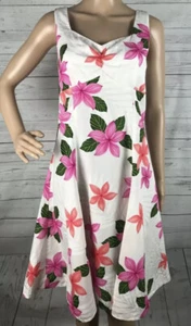 Vestido Hawaiano Pacific Legend Apparel Pequeño Blanco Rosa Tropical Floral Hawaiano - Imagen 1 de 12