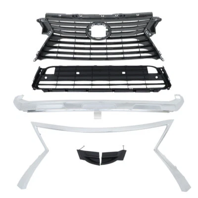 Rejilla inferior superior negra apta para Lexus RX RX350 RX450h 2016-19 cromada sin cámara Foto 1 de 4