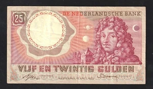 🇳🇱 Niederlande, 25 Gulden ,1955 , Pick 87 , * CHRISTIAAN HUYGENS * Banknote - Bild 1 von 2