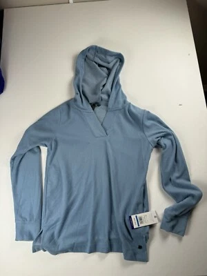 Новый Gaiam Asana толстовка с капюшоном женщин очень маленький синий тень флис йога пуловер - Изображение 1 из 4