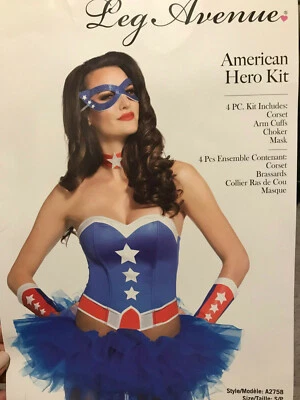 Leg Avenue Conjunto Héroe Americano Halloween Superhéroe Corsé con Tutú Talla S Foto 1 de 2
