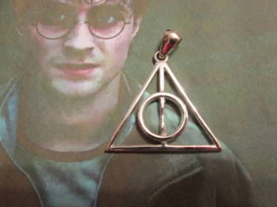 Harry Potter simbolo Doni della Morte ciondolo argento 925- produzione artigiana - Immagine 1 di 3