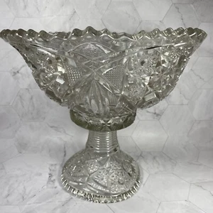 Antique Imperial Glass Hobstar & Arches Pattern Two-Piece Bowl ~ Beautiful! - Picture 1 of 20
