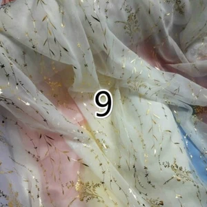 Costume sciarpa trasparente floreale lucido tessuto tulle voile chiffon materiale fai da te - Foto 1 di 10